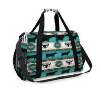 Bolsa de viaje con diseño de calavera de animales étnicos aztecas para niñas, niños, mujeres y hombres, bolsa de fin de semana, bolsa de hombro para viajes, deportes, gimnasio