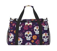 Bolsa de viaje con diseño de calavera de azúcar, diseño étnico, gimnasio, para fin de semana, para hombres y mujeres, equipaje de mano ligero para entrenamiento y vacaciones