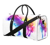 Bolsa de viaje con diseño de cebra arcoíris para mujeres, hombres, niñas, niños, fin de semana, bolsa de equipaje de 22.7 L, bolsa de equipaje para deportes, gimnasio, yoga, color, 22.7L, Organizador