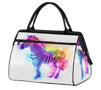 Bolsa de viaje con diseño de cebra arcoíris para mujeres, hombres, niños y niñas, bolsa de fin de semana, bolsa de viaje de 24 L para deportes, gimnasio, yoga, color, Big, Organizador de bolsas