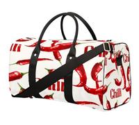 Bolsa de viaje con diseño de chile de acuarela, bolsa deportiva de gimnasio, plegable, para fin de semana, con asa de equipaje, para mujeres y hombres, Chile acuarela, 17.4(L) x 8.3(W) x 9.5(H) inch