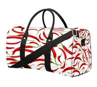 Bolsa de viaje con diseño de chile rojo, bolsa deportiva para gimnasio, bolsa plegable para fin de semana, bolsa de noche, bolsa con asa de equipaje para mujeres y hombres, Guindilla roja, 17.4(L) x