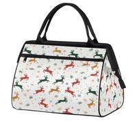 Bolsa de viaje con diseño de ciervo de alce y copo de nieve para mujeres, hombres, niños, niñas, fin de semana, bolsa de viaje de 24 L para deportes, gimnasio, yoga, color, Big, Organizador de bolsas