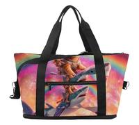 Bolsa de viaje con diseño de corazones de gatos, bolsa de fin de semana expandible, impermeable, para deporte, gimnasio, hospital, Multicolor 2, Talla única, Bolsa de viaje