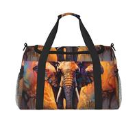 Bolsa de viaje con diseño de elefante, estilo étnico, indio, gimnasio, para fin de semana, para hombres y mujeres, equipaje de mano ligero para entrenamiento, vacaciones