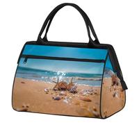 Bolsa de viaje con diseño de estrellas de mar y conchas marinas para mujeres, hombres, niños y niñas, bolsa de fin de semana, bolsa de 24 L para deportes, gimnasio, yoga, color, Big, Organizador de