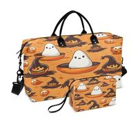 Bolsa de viaje con diseño de fantasmas y calabazas, bolsa de almacenamiento, bolsa de fin de semana, para hombres y mujeres, viajes, deportes, yoga, multicolor, Talla única