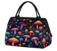 Bolsa de viaje con diseño de flor de hongo mágico para mujeres, hombres, niños y niñas, bolsas de fin de semana, 24 L, bolsa de cabina para deportes, gimnasio, yoga, color, 24 L, Organizador de bolsas