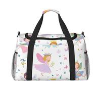 Bolsa de viaje con diseño de flores de hadas, bonita bolsa de viaje para niñas, gimnasio, durante la noche, para hombres y mujeres, equipaje de mano ligero para entrenamiento y vacaciones