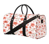 Bolsa de viaje con diseño de flores rosadas, bolsa deportiva de gimnasio, bolsa plegable para fin de semana, bolsa de noche con asa de equipaje, para mujeres y hombres, Flor rosa, 17.4(L) x 8.3(W) x