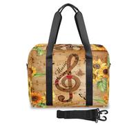 Bolsa de viaje con diseño de girasol, mariposa, notas musicales, para mujeres, hombres, niñas y niños, bolsa de viaje de fin de semana, bolsa de viaje grande de 32 L para viajes, deportes, gimnasio,