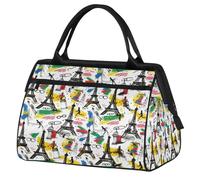 Bolsa de viaje con diseño de graffiti de la Torre Eiffel para mujeres, hombres, niños y niñas, bolsa de fin de semana, bolsa de viaje de 24 L para deportes, gimnasio, yoga, color, Big, Organizador de