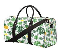Bolsa de viaje con diseño de hojas de palmera tropical, bolsa de deporte de piña, bolsa de gimnasio, bolsa plegable para fin de semana, bolsa de noche, bolsa con asa de equipaje para mujeres y
