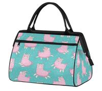 Bolsa de viaje con diseño de llama, color rosa, para mujeres y hombres, 24 L, bolsa de fin de semana de alpaca, bolsa deportiva para gimnasio, viajes, durante la noche, color, 24 L, Organizador de