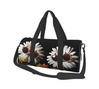 Bolsa de viaje con diseño de mandala bohemio, flores coloridas, bolsa de viaje para hombres y mujeres, bolsa de deporte de gran capacidad, bolsa de lona para viajes, yoga, Dos margaritas con lentes de