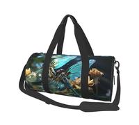 Bolsa de viaje con diseño de mandala bohemio, flores coloridas, bolsa de viaje para hombres y mujeres, bolsa de deporte de gran capacidad, bolsa de lona para viajes, yoga, Dos libélulas, One Size