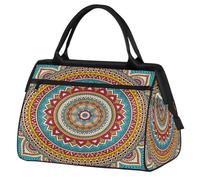 Bolsa de viaje con diseño de mandala para mujeres y hombres, 24 L, bolsa de fin de semana de mandala vintage, bolsa deportiva para gimnasio, viajes, durante la noche, color, 24 L, Organizador de