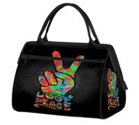 Bolsa de viaje con diseño de mandala, símbolo de paz y amor, para mujeres y hombres, 24 L, bolsa de fin de semana, bolsa deportiva, gimnasio, viajes, fin de semana, color, 24 Long, Organizador de