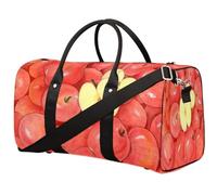 Bolsa de viaje con diseño de manzanas rojas, bolsa deportiva de acuarela para gimnasio, bolsa plegable para fin de semana, bolsa de noche, bolsa con asa de equipaje para mujeres y hombres, rojo (RED