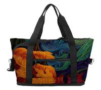 Bolsa de viaje con diseño de margaritas y corazones de amor, bolsa de fin de semana expandible, bolsa de noche, impermeable, para deporte, gimnasio, hospital, Multicolor 11, Talla única, Bolsa de