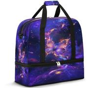 Bolsa de viaje con diseño de mariposa de fuego brillante para mujeres y hombres, bolsa de fin de semana, plegable, separada, 47 L, bolsa de mano para deportes, gimnasio, yoga, color, 47 L, Organizador