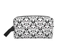Bolsa de viaje con diseño de mariposas, bolsa de aseo grande, bolsa de cosméticos, estuche de lápices, organizador multifunción, bolsa de almacenamiento, panda 10