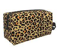 Bolsa de viaje con diseño de mariposas, bolsa de aseo grande, bolsa de cosméticos, estuche de lápices, organizador multifunción, bolsa de almacenamiento, leopardo