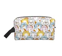 Bolsa de viaje con diseño de mariposas, bolsa de aseo grande, bolsa de cosméticos, estuche de lápices, organizador multifunción, bolsa de almacenamiento, diseño de gato 7