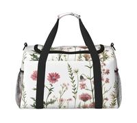 Bolsa de viaje con diseño de mariposas botánicas, hojas de flores, gimnasio, para fin de semana, para hombres y mujeres, equipaje de mano ligero para entrenamiento y vacaciones