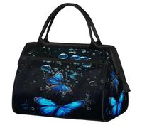 Bolsa de viaje con diseño de mariposas y burbujas para mujeres, hombres, niños y niñas, bolsa de fin de semana, bolsa de viaje de 24 L para deportes, gimnasio, yoga, color, Big, Organizador de bolsas