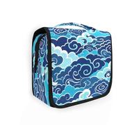 Bolsa de viaje con diseño de nube de cultura china con gancho para colgar, bolsa de aseo ligera para mujer, vertical, independiente