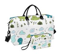 Bolsa de viaje con diseño de nubes de dinosaurios dibujados a mano, bolsa de almacenamiento para fin de semana, para hombres y mujeres, viajes, deportes, yoga, multicolor, Talla única