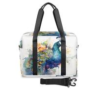 Bolsa de viaje con diseño de pájaro pavo real de acuarela para mujeres y hombres, bolsas de fin de semana de 32 L, bolsa de cabina grande para deportes, gimnasio, yoga, color, 32L, Organizador de