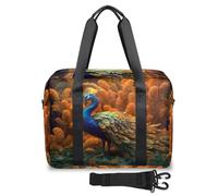 Bolsa de viaje con diseño de pavo real para mujeres y hombres, bolsas de fin de semana, 32 L, bolsa de cabina grande para deportes, gimnasio, yoga, color, 32L, Organizador de bolsas