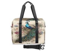 Bolsa de viaje con diseño de pavo real y flores para mujeres, hombres, niñas y niños, bolsa de fin de semana, bolsa de viaje de 32 L, bolsa grande para viajes, deportes, gimnasio, color, Big,