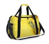 Bolsa de viaje con diseño de piña de madera amarilla para niñas, niños, mujeres y hombres, bolsa de fin de semana de piña, bolsa de hombro para viajes, deportes, gimnasio