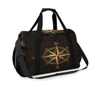 Bolsa de viaje con diseño de rosa de brújula para niñas, niños, mujeres, hombres, brújula, fin de semana, bolsa de noche, bolsa de hombro, bolsa de equipaje para viajes, deportes, gimnasio