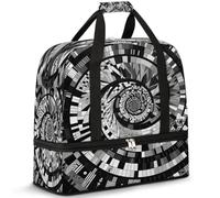 Bolsa de viaje con diseño de teclas de piano y música abstracta para mujeres y hombres, bolsa de deporte plegable para gimnasio, fin de semana, bolsa de mano con compartimento para zapatos, multicolor