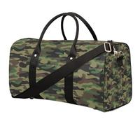 Bolsa de viaje con diseño de textura de camuflaje para mujeres, hombres, niños y niñas, camuflaje de 22.7 L, bolsa de fin de semana durante la noche, bolsa de hombro para deportes, gimnasio, viajes,