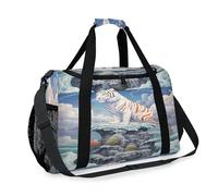 Bolsa de viaje con diseño de tigre y pintura de paisaje para niñas, niños, mujeres, hombres, fin de semana, bolsa de noche, bolsa de hombro, bolsa de equipaje para viajes, deportes, gimnasio