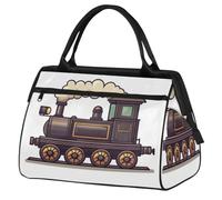 Bolsa de viaje con diseño de tren antiguo de dibujos animados para mujeres, hombres, niños y niñas, bolsas de fin de semana, bolsa de viaje de 24 L para deportes, gimnasio, yoga, color, Big,