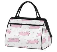 Bolsa de viaje con diseño de unicornio de cerdo para mujeres y hombres, 24 L, bolsa de fin de semana con cerdo Pegasus, bolsa deportiva para gimnasio, viajes, durante la noche, color, 24 L,