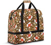 Bolsa de viaje con diseño de zorro y leopardo para mujeres y hombres, divertido zorro para fin de semana, bolsas plegables y húmedas separadas de 47 L para deportes, gimnasio, yoga, color, 47 L,