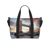 Bolsa de viaje con diseño histórico del puente de la Torre Vieja Londres, bolsa de gimnasio de gran capacidad, bolsa de hombro ligera para fin de semana, unisex