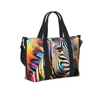Bolsa de viaje con estampado abstracto de cebra de animales, bolsa de mano para fin de semana, para viajes, gimnasio, yoga