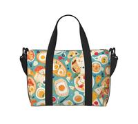 Bolsa de viaje con estampado de almuerzo, bolsa grande para gimnasio, fin de semana y viaje de negocios, bolsa cruzada ligera