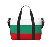 Bolsa de viaje con estampado de bandera búlgara, bolsa de equipaje, bolsa de gimnasio, bolsa de fin de semana, Negro -, Talla única