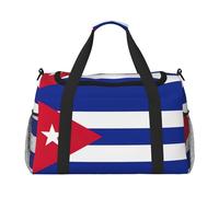 Bolsa de viaje con estampado de bandera cubana, bolsa de fin de semana, bolsa de gimnasio, bolsa de noche, artículos esenciales de viaje para mujeres y hombres, Black, Talla única