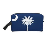Bolsa de viaje con estampado de bandera de Carolina del Sur, organizador de maquillaje para mujeres y hombres, gran capacidad para cosméticos, accesorios, artículos de tocador, champú y artículos
