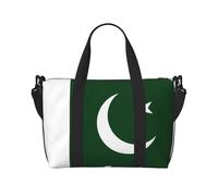 Bolsa de viaje con estampado de bandera de Pakistán, bolsa de equipaje de mano, bolsa de gimnasio, bolsa de fin de semana, bolsa de noche, color negro, talla única, Negro, One Size